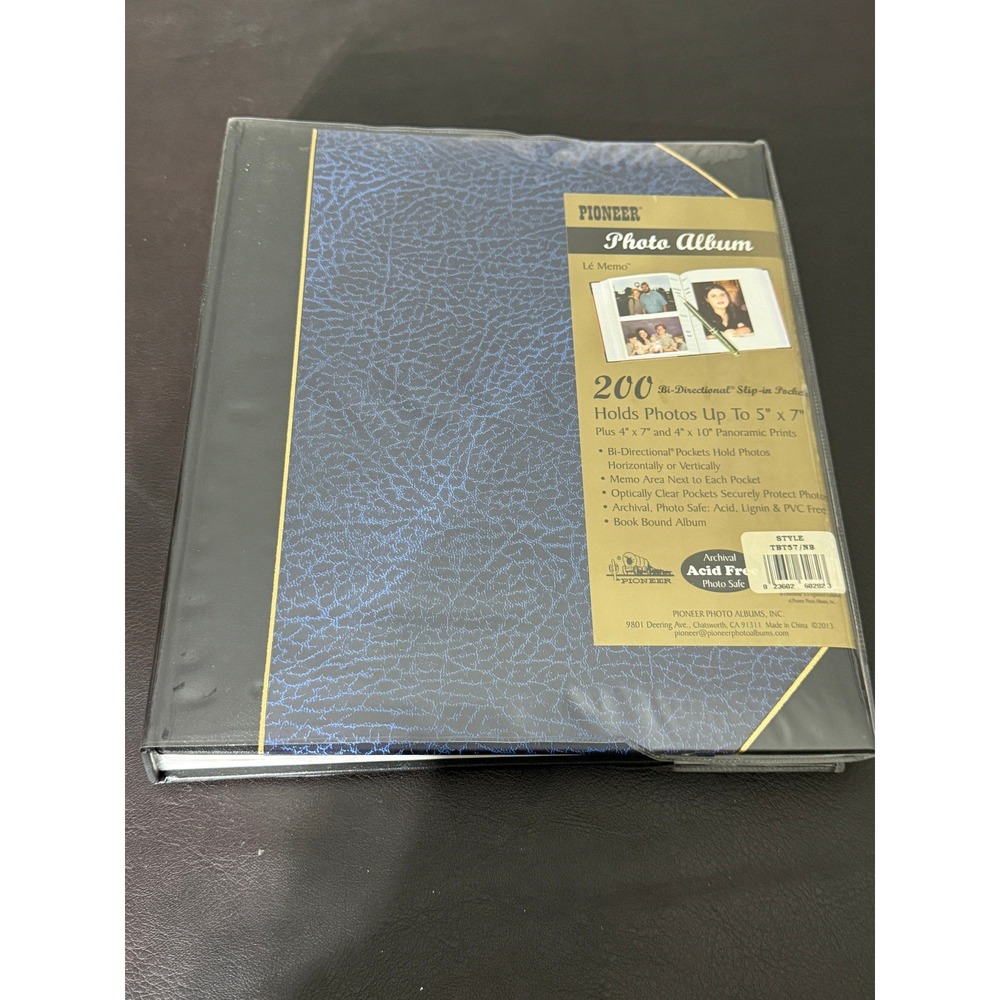Pioneer Le Memo Photo Album 200 Pockets 5x7 Blue TBT57/NB Archival Safe NEW